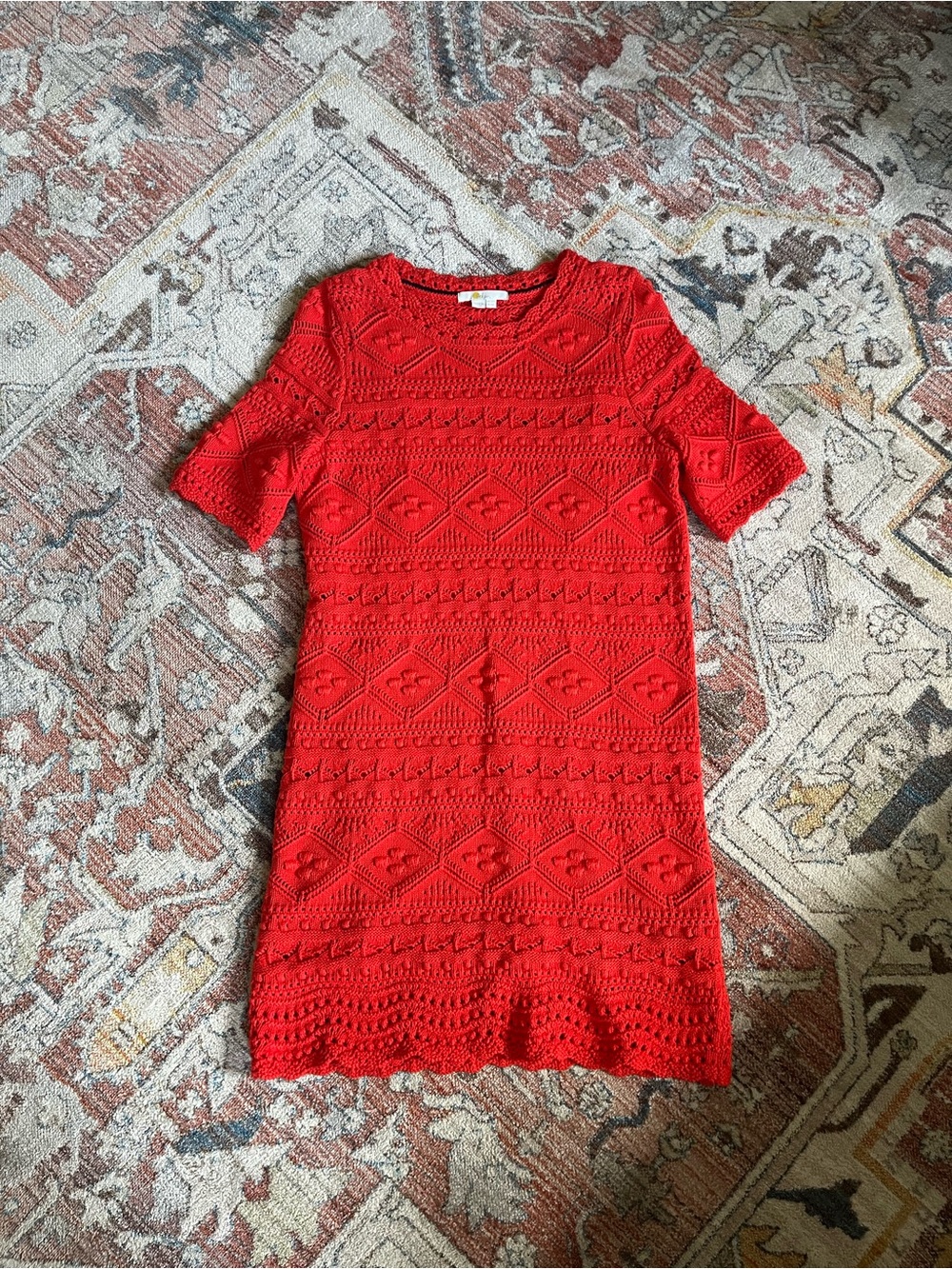 Boden Crochet Short-Sleeve Knit Dress - Women